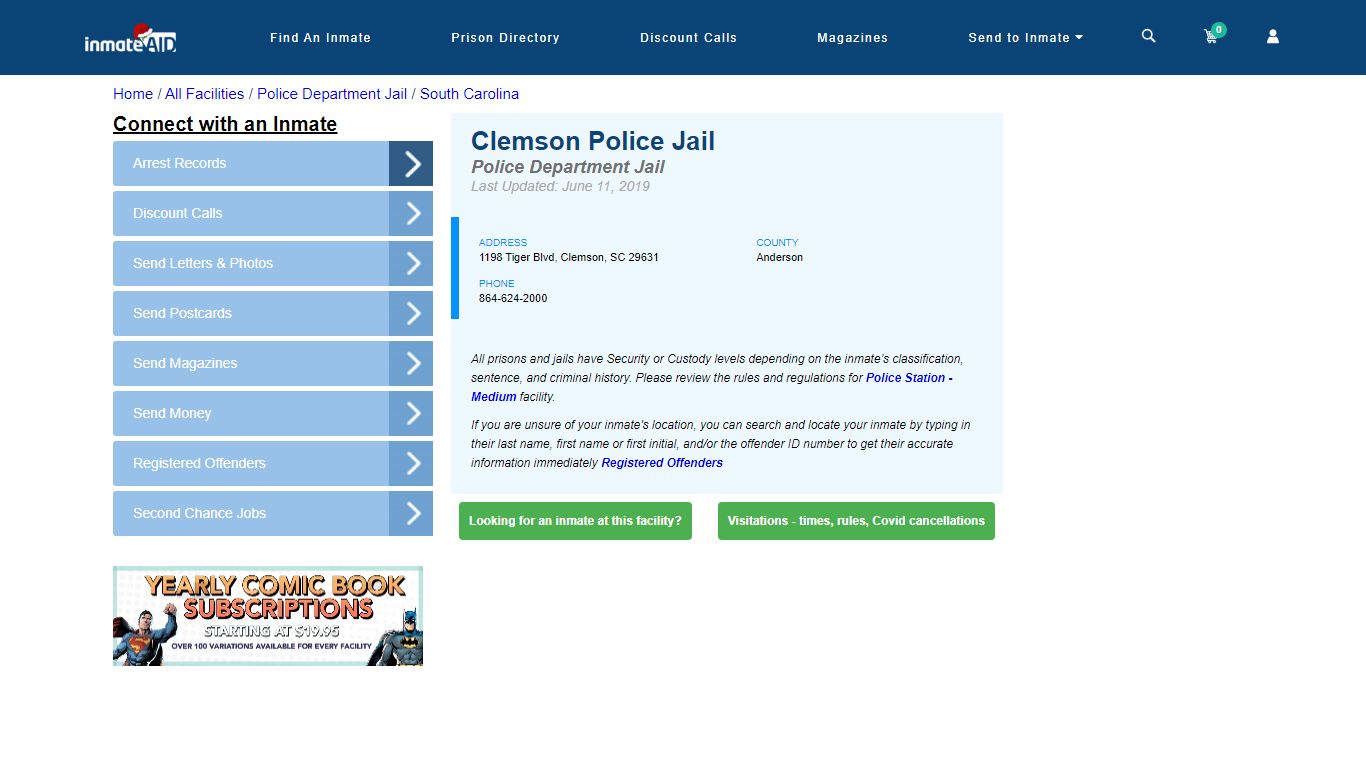 Clemson Police Jail & Inmate Search - Clemson, SC
